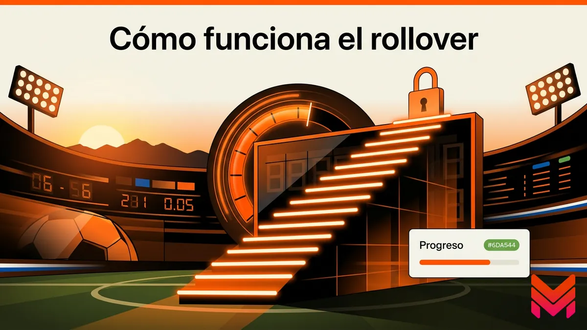 Ilustración del requisito de rollover para retirar el bono de bienvenida de Betano Chile