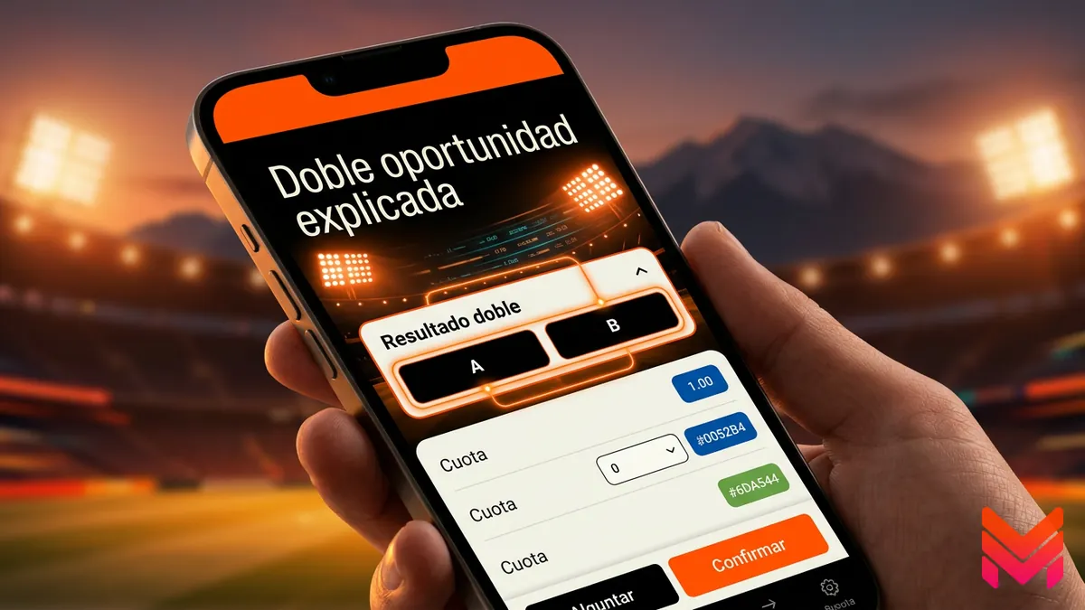 Mockup de cupón de apuestas de Betano Chile mostrando el mercado Resultado doble explicado